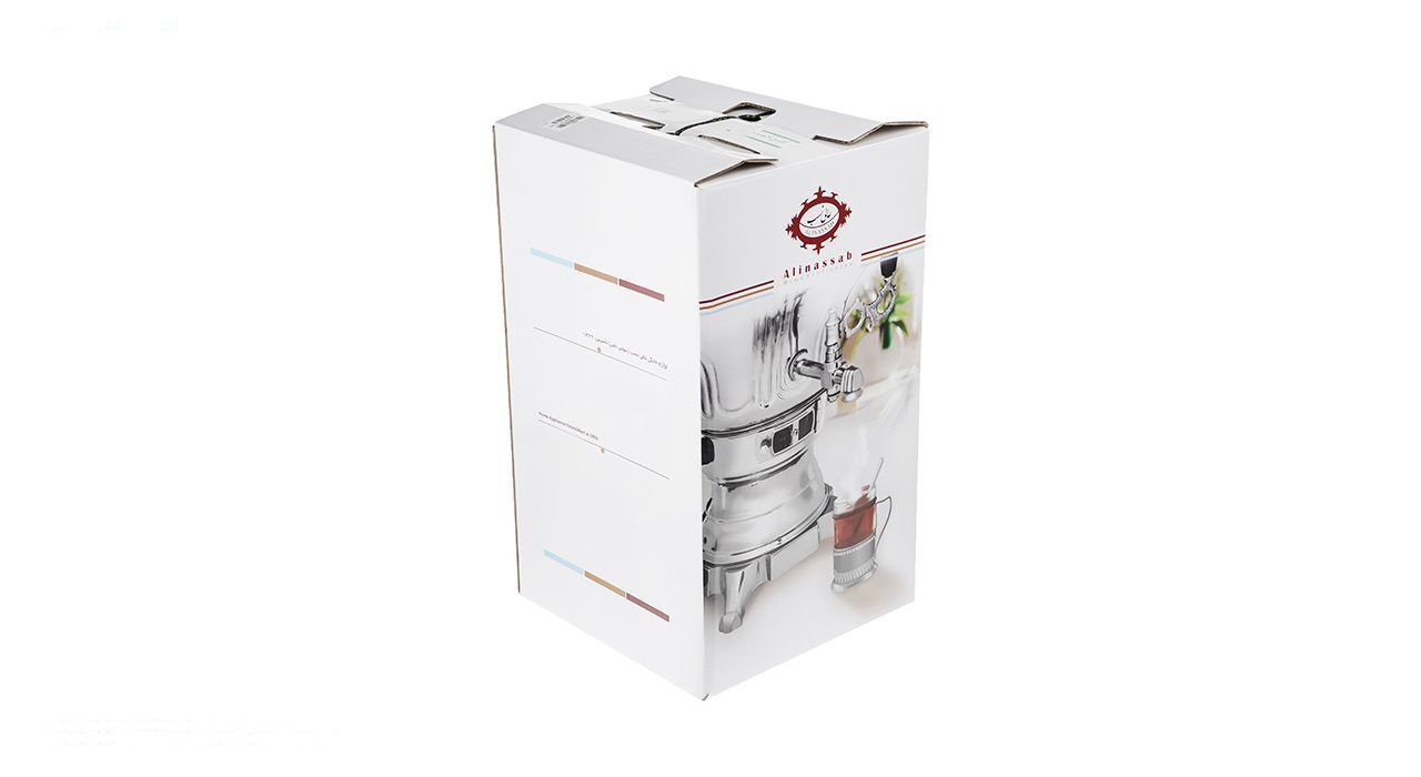 سماور گازسوز عالی نسب مدل Naghshineh Simin ظرفیت 6 لیتر