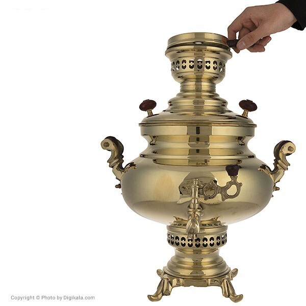 سماور زغالی عالی نسب مدل Zarrineh - ظرفیت 5 لیتر