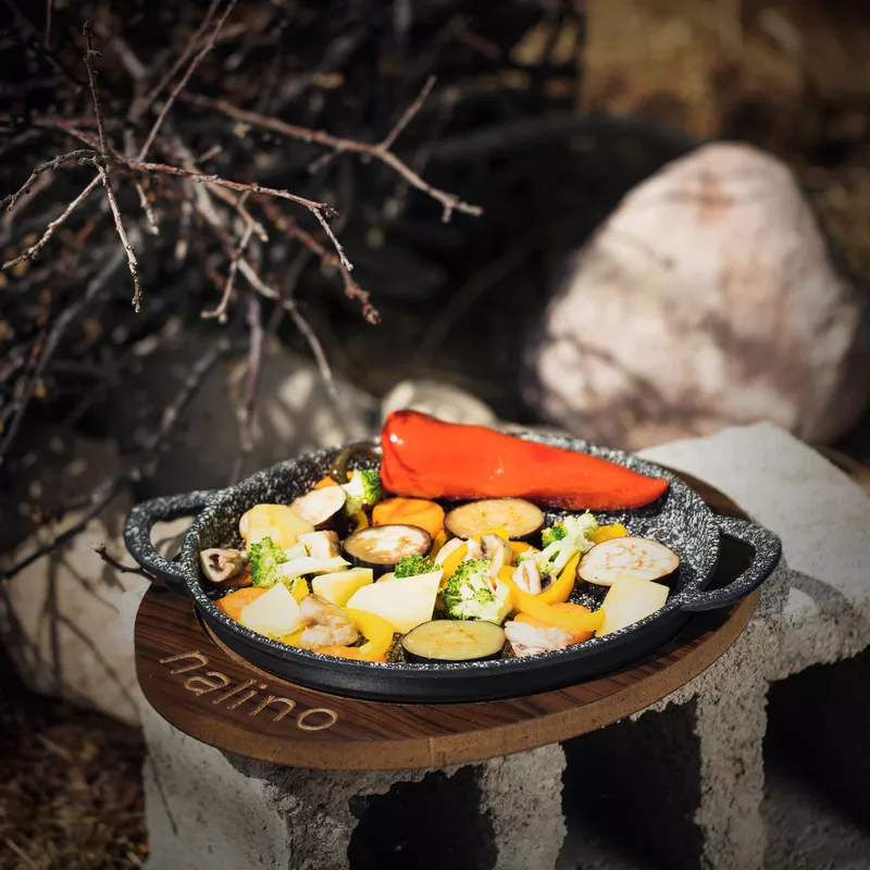 تابه گریل چدنی نالینو مدل Padela با درب سایز 26