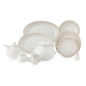 سرویس چینی 108 پارچه زرین طرح مریدین طلایی