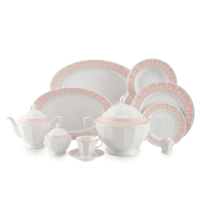 سرویس چینی 103 پارچه زرین آرتمیس صورتی