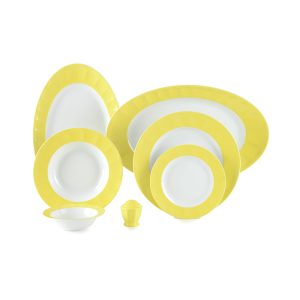 سرویس چینی 29 پارچه زرین پاستل لیمویی