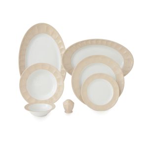 سرویس چینی 29 پارچه زرین پاستل کرم