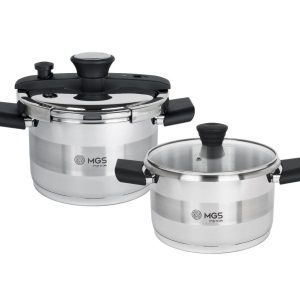 زودپز دوقلو 6+4لیتری استیل MGS مدل PC102