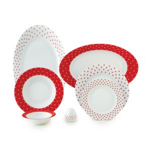 سرویس چینی 28 پارچه زرین اسپاتی قرمز