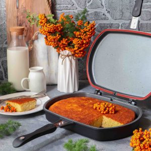 تابه گریل دو طرفه تکنو مدل Gold Design سایز 32