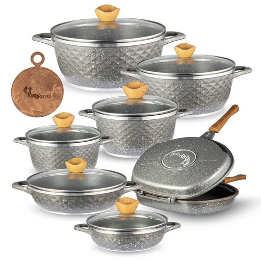 سرویس 15 پارچه چدن رویال مدل دیاموند