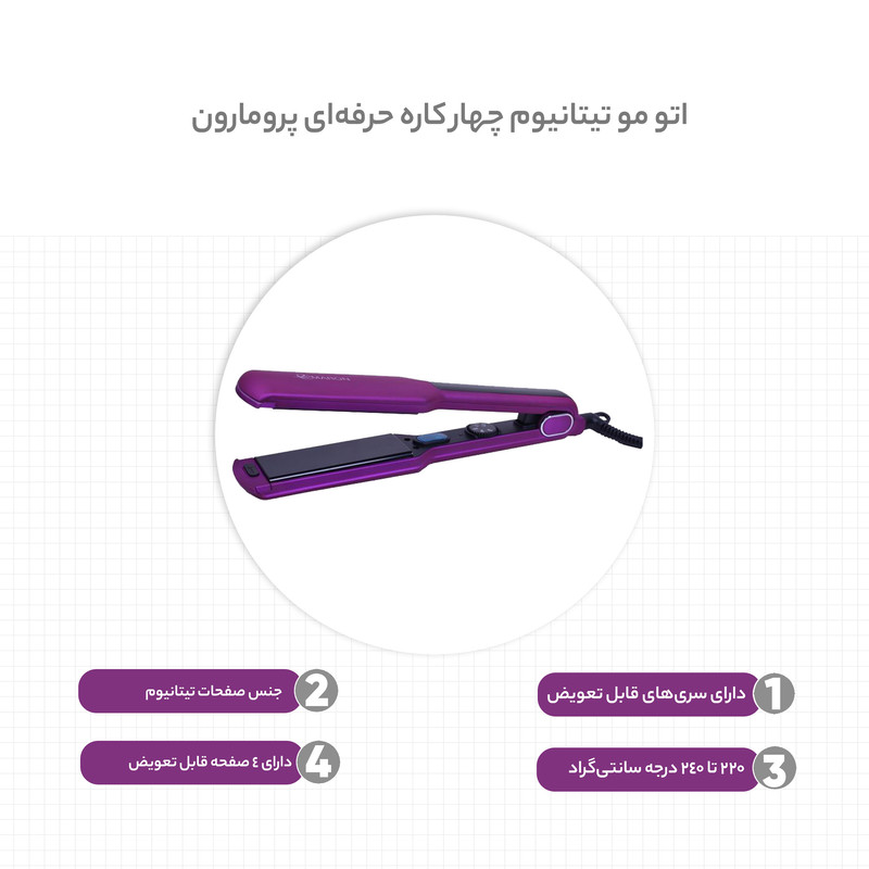 اتو مو چهار کاره حرفه ای پرومارون مدل RL-1109