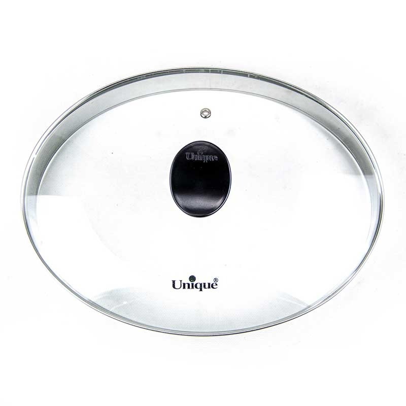 تابه گریل چدن بیضی با چوب و انبر یونیک