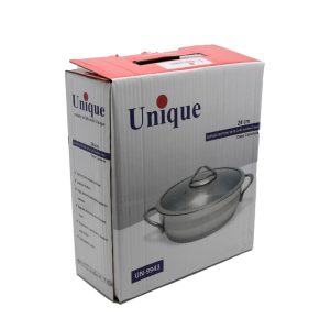 تابه درب دار دو دسته استیل یونیک سایز 24