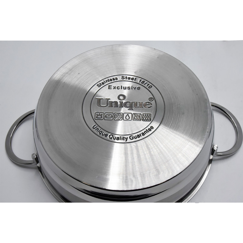 تابه درب دار دو دسته استیل یونیک سایز 28