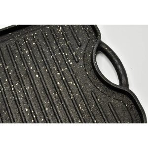 تابه گریل چدن مستطیل بزرگ بدون چوب و انبر یونیک