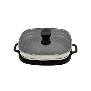 تابه گریل چدن مربع درب دار و با انبر یونیک 6031