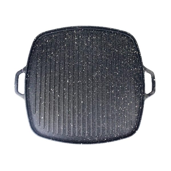 تابه گریل چدن مربع درب دار و با انبر یونیک