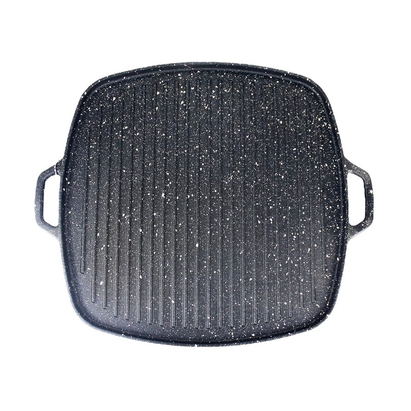 تابه گریل چدن مربع درب دار و با انبر یونیک