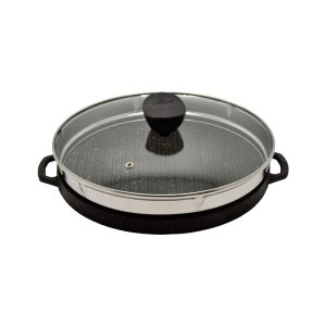 تابه گریل چدن گرد بزرگ بدون چوب یونیک