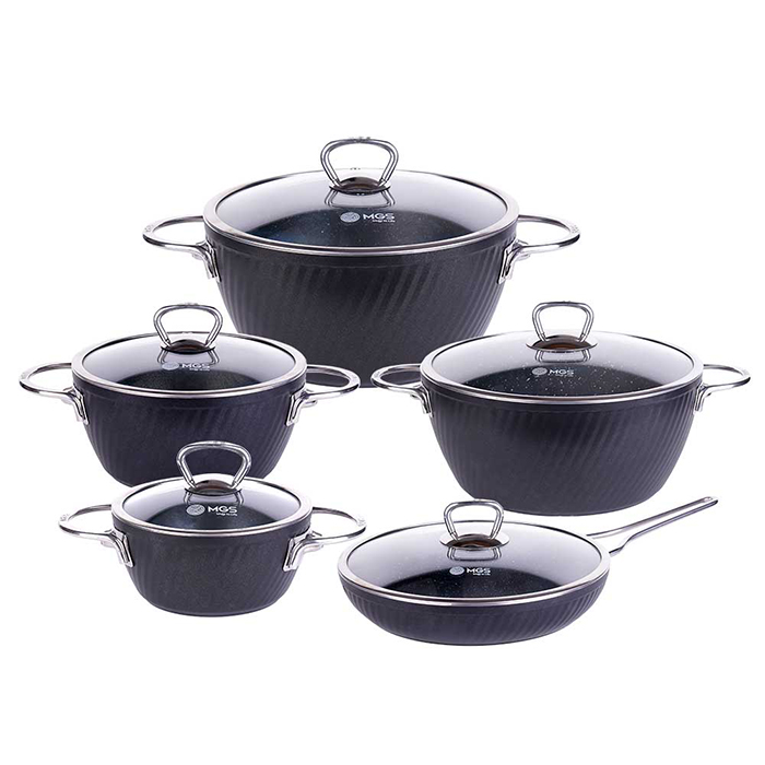 سرویس قابلمه 10 پارچه MGS یراق استیل