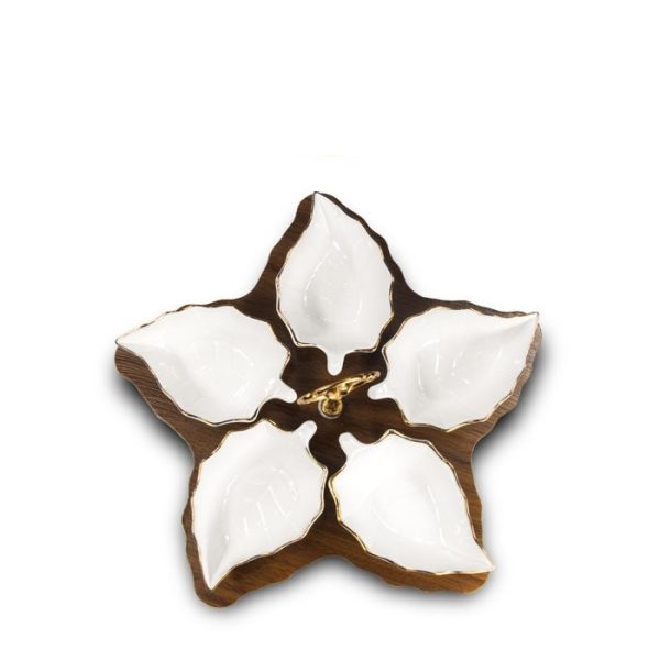 سرویس اردوخوری لیمون مدل برگ با فریم چوبی