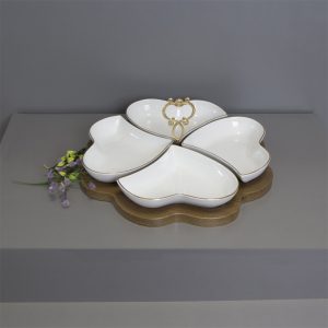 سرویس اردوخوری لیمون مدل قلب با فریم چوبی