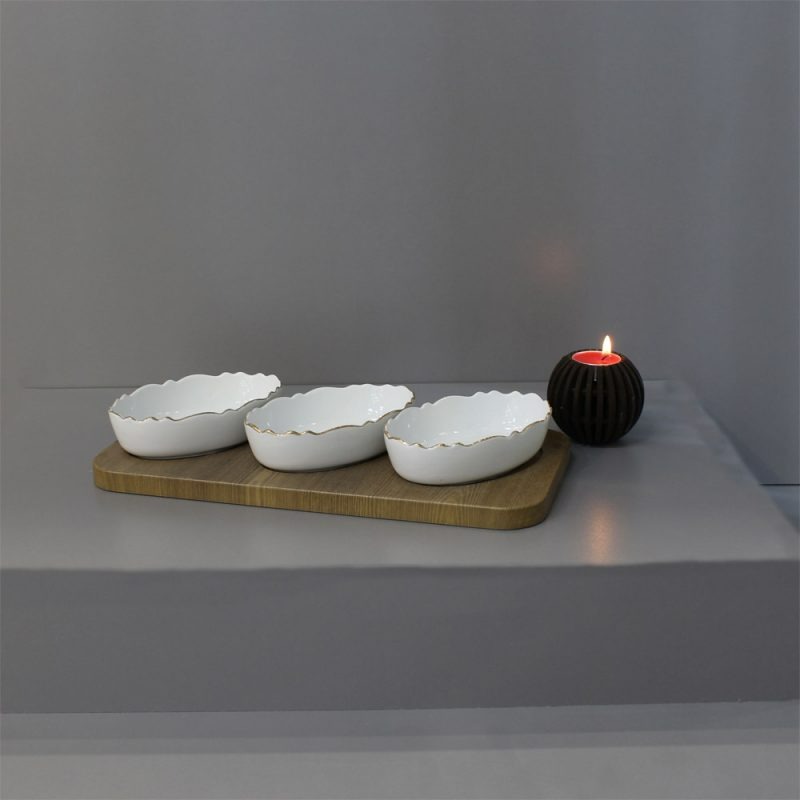 سرویس اردوخوری لیمون مدل بیضی موج سه خانه