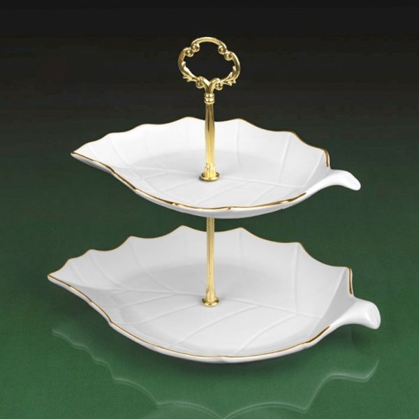 شیرینی خوری کوچک برگ لیمون مدل دو طبقه