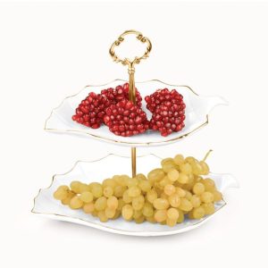 شیرینی خوری بزرگ برگ لیمون مدل دو طبقه