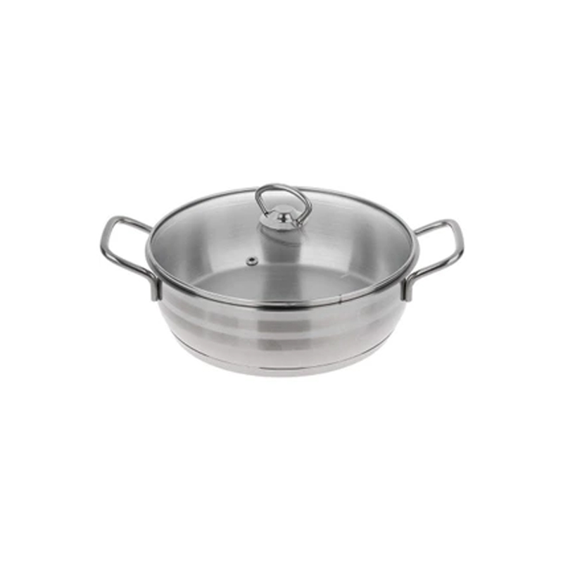 تاوه دودسته سایز 24 استیل دستی لوکس