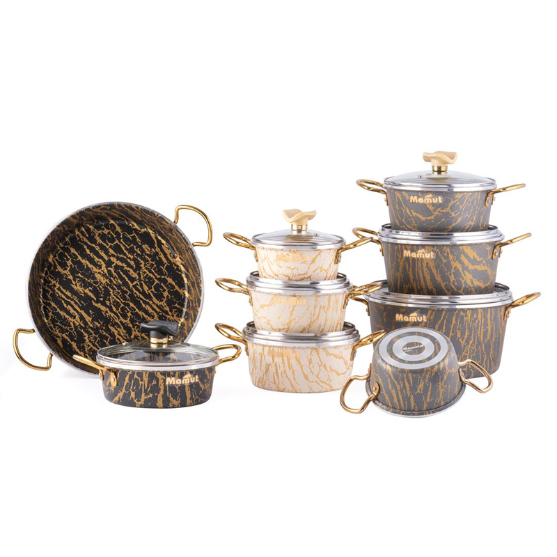 سرویس قابلمه 21 پارچه ماموت طرح سنگ