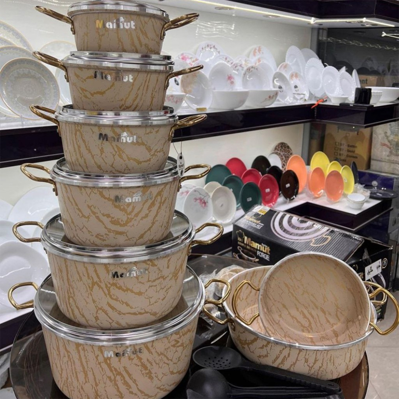 سرویس قابلمه 21 پارچه ماموت طرح سنگ