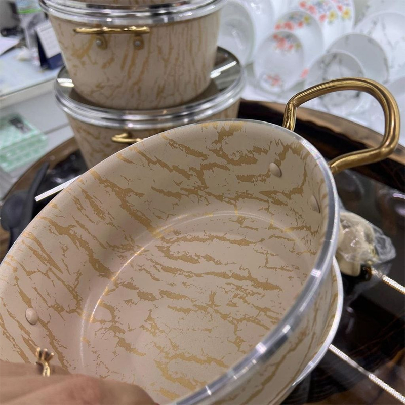 سرویس قابلمه 21 پارچه ماموت طرح سنگ