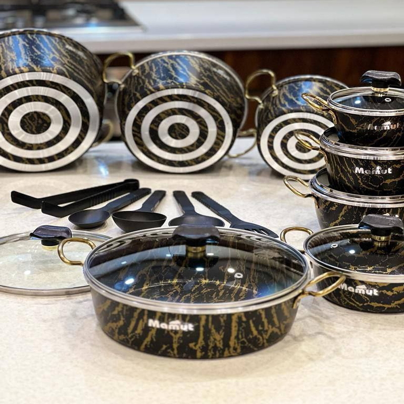 سرویس قابلمه 21 پارچه ماموت طرح سنگ