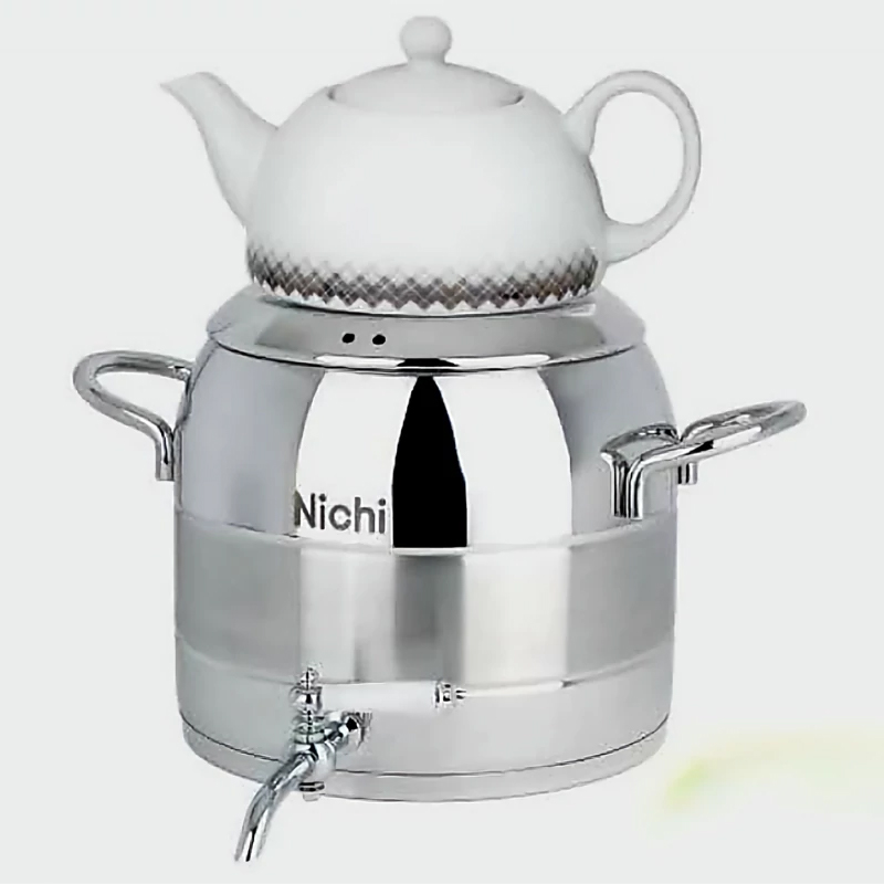 کتری و قوری استیل نیچی 7 لیتری تک خط