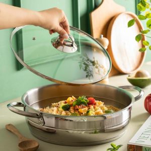 تابه استیل دو دسته سایز 24 نیچی