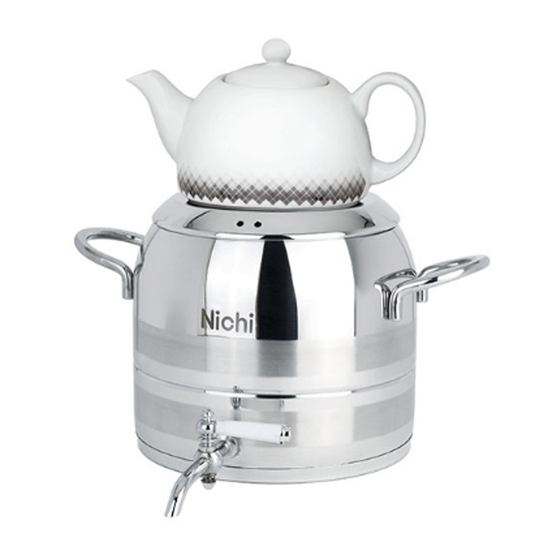 کتری و قوری استیل 7 لیتر دو خط برند نیچی