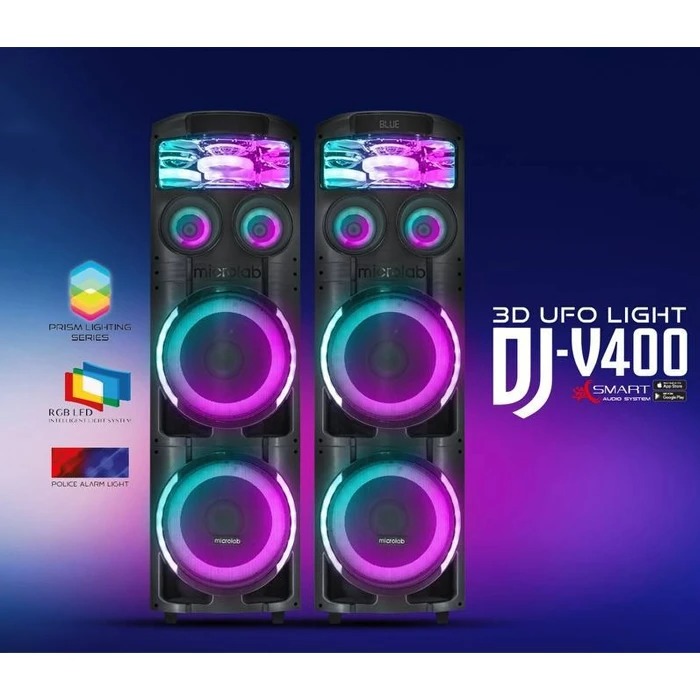 اسپیکر 2 تکه میکرولب مدل DJ V400 3D UFO Light